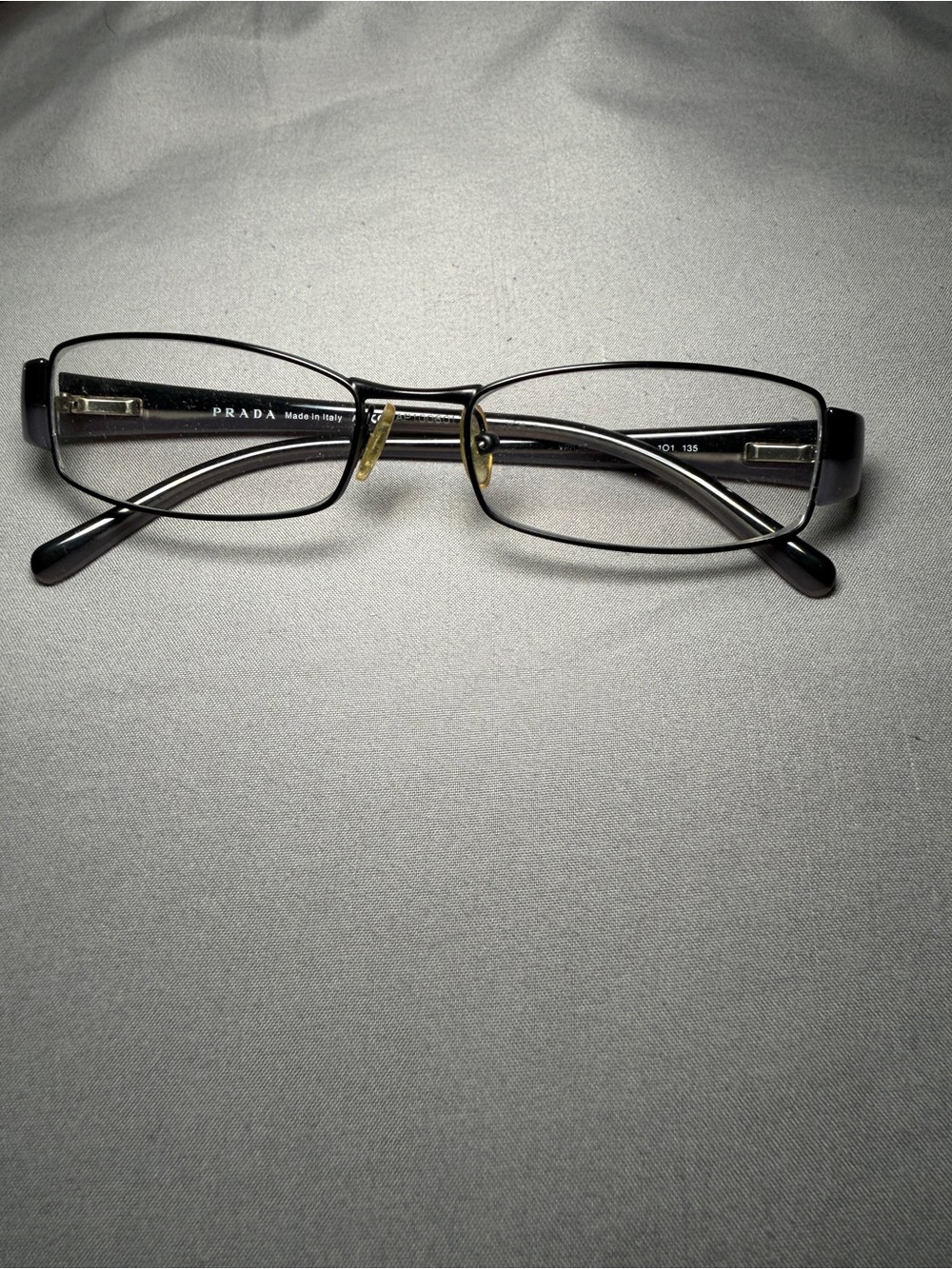 Prada Men's Rectangular Metal Glasses in Black